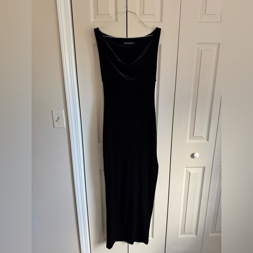 Guess Collection Vintage Black Velvet Sleeveless Bodycon Dress
